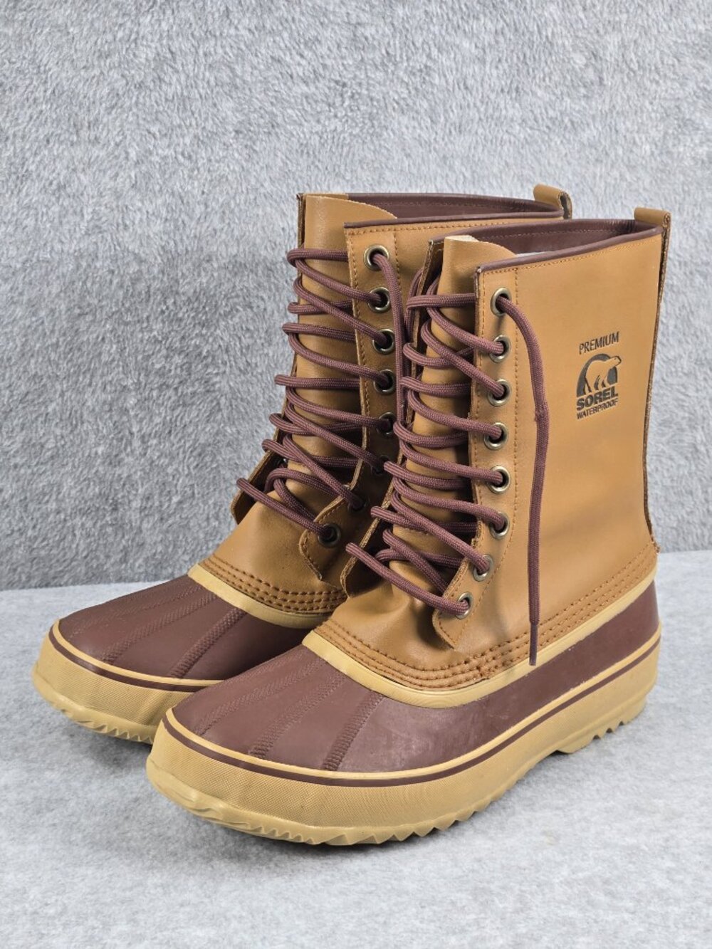 Sorel 1964 Premium Boots Mens Size 9 Waterproof Insulated Snow Ski Brown Tan